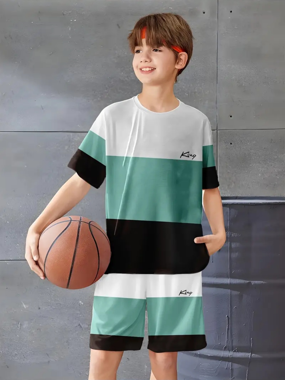 Outdoor Sports List - Jongensset Klassiek printpatroon Zomersportsets voor kinderen