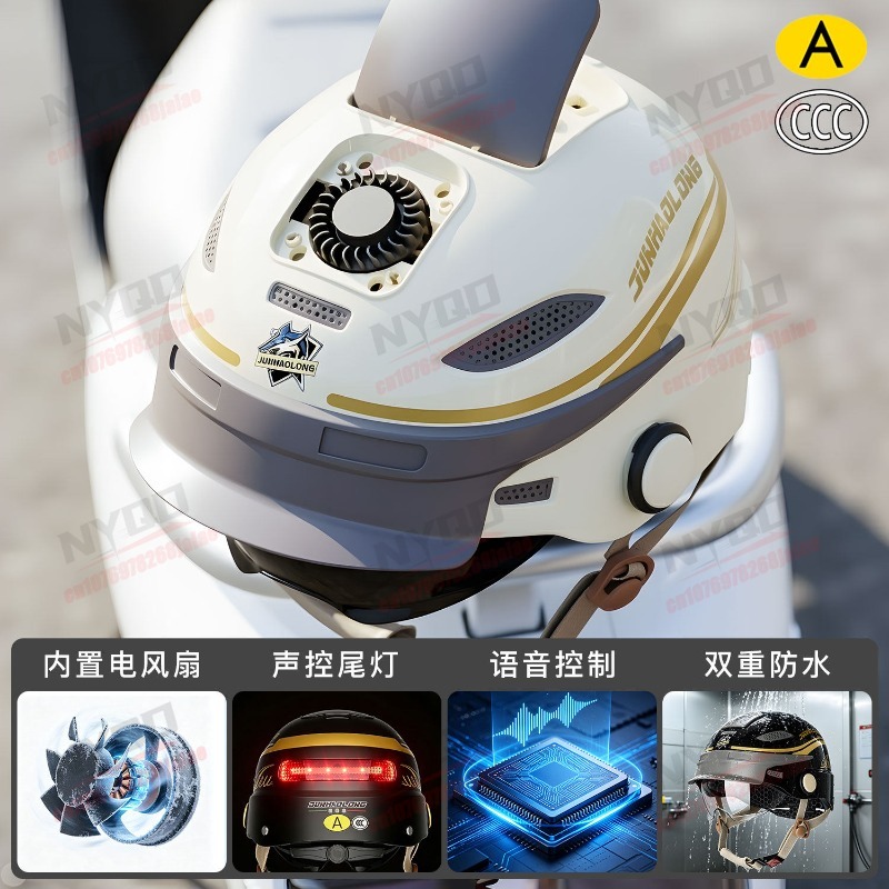 Equestrian Helmet - Motorhelm voor heren en dames, zomerscooter,