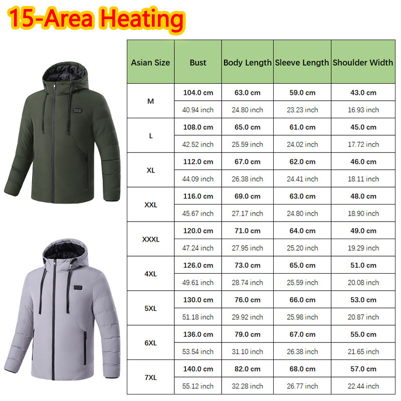 15-gebied verwarmde winterjas  - Outdoor Sport Jacket recensie en prijs