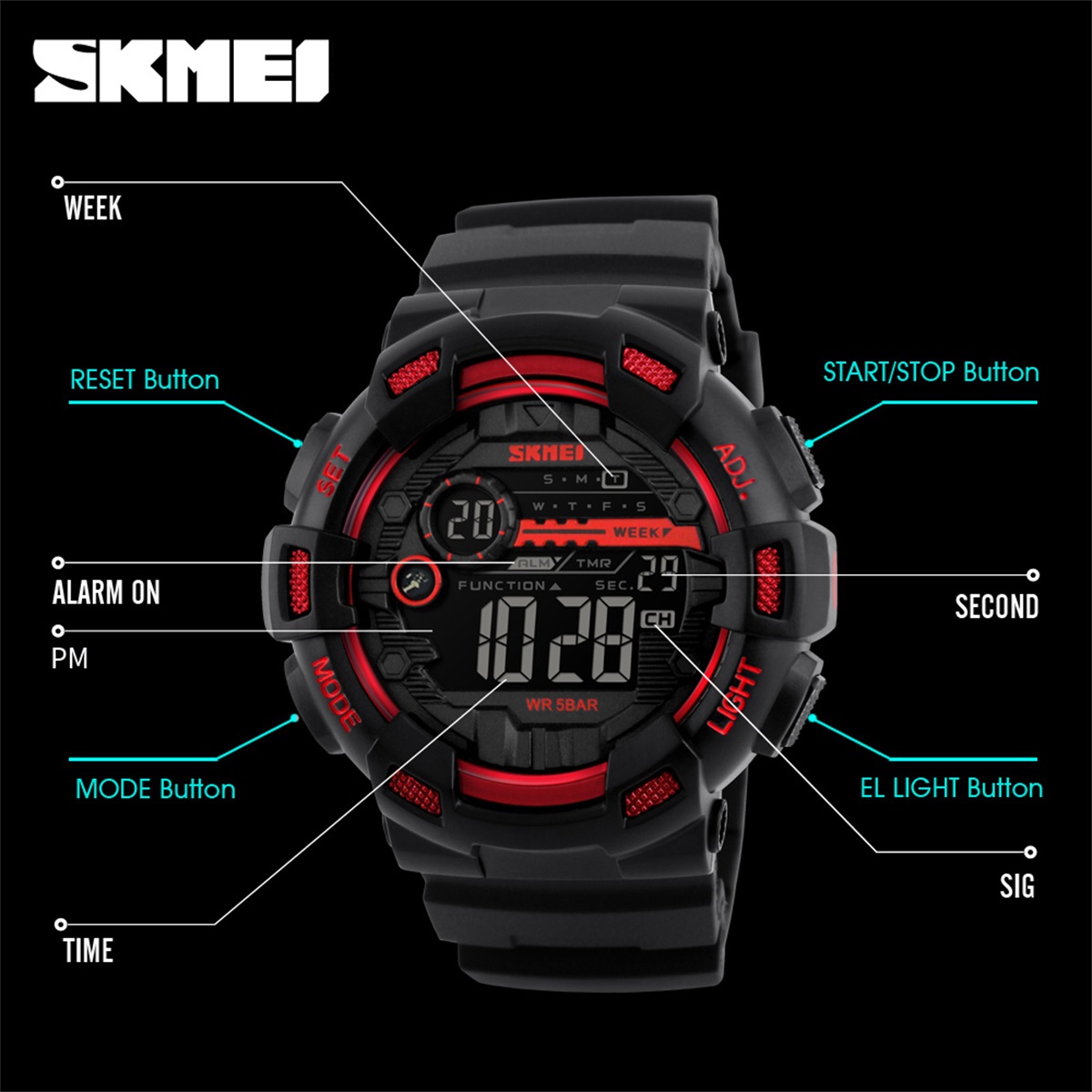 SKMEI Sport Elektronisch Horlo - Outdoor Sports List recensie en prijs